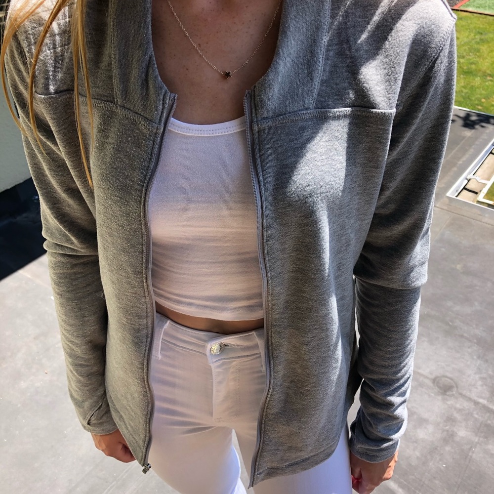 Gray Adidas zip up
